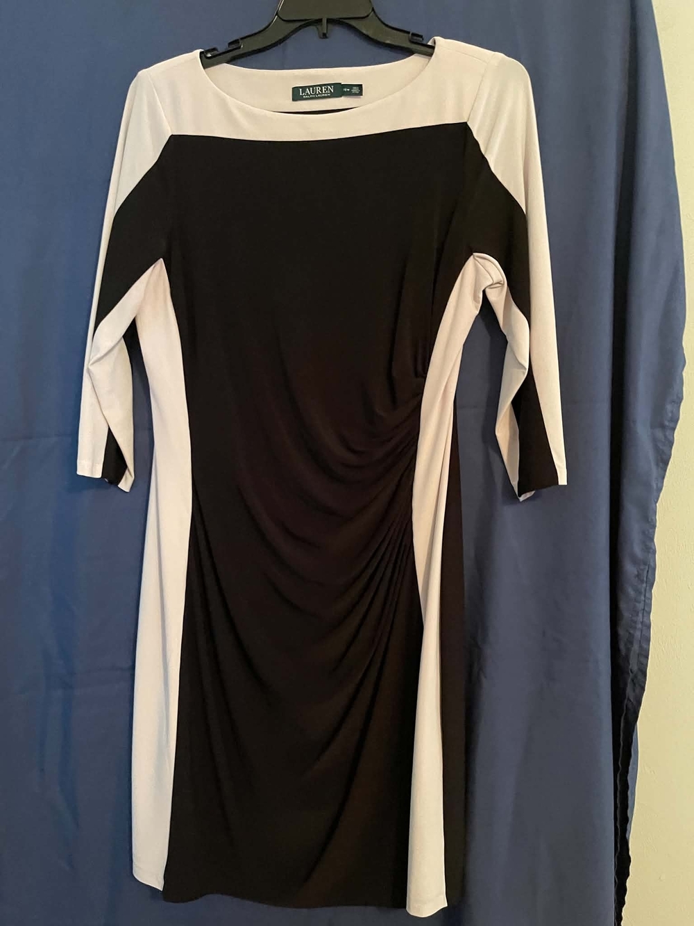 Ralph Lauren Black and White Color block Sheath Dress